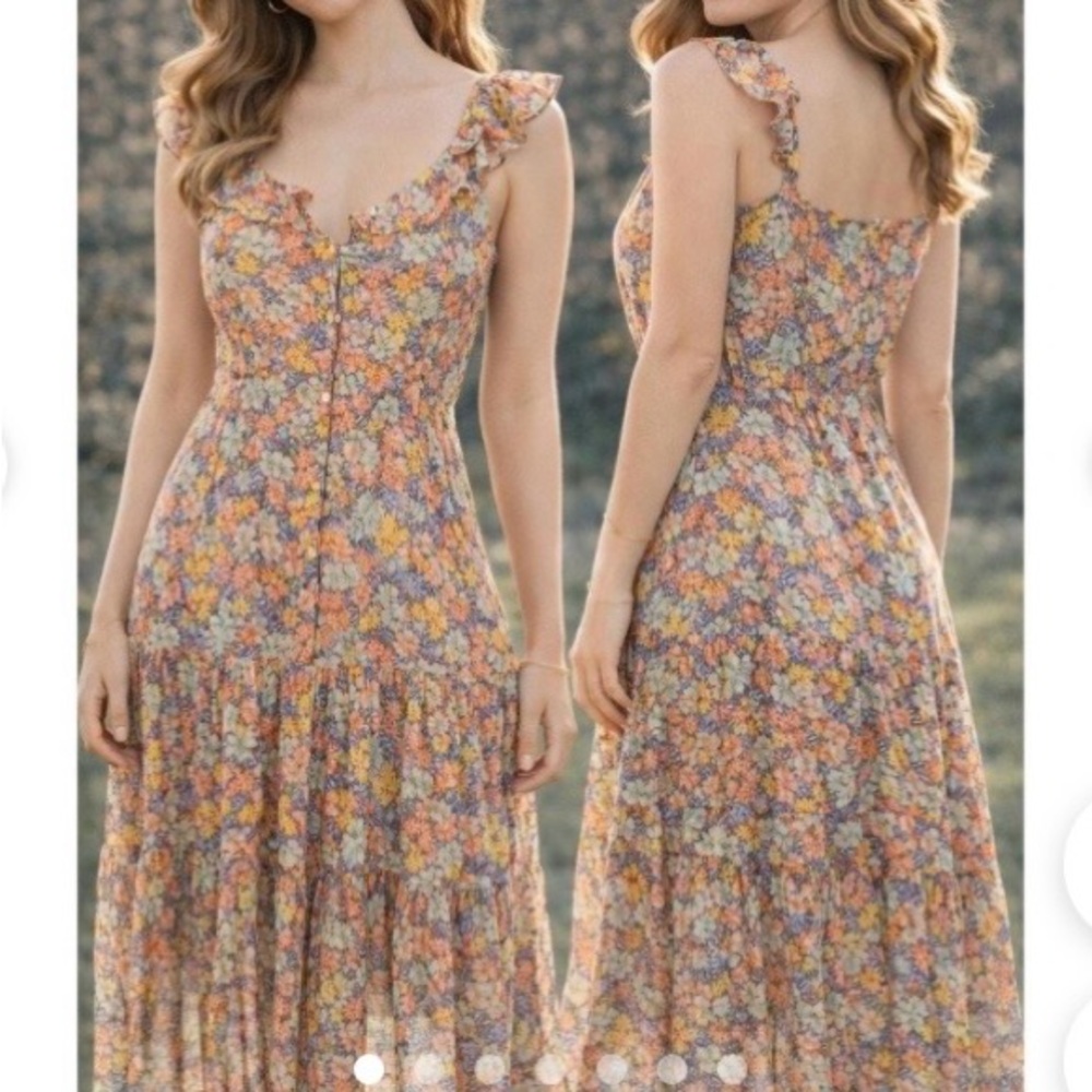 Veronica Beard Malgosia Floral Midi Dress Women’s Size 12 like new condition!